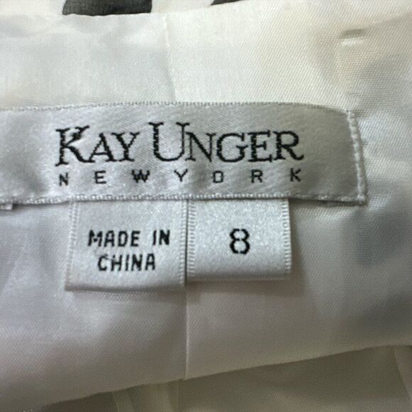 Kay Unger Polka Dot Silk Belted Dress Sz 8 Retro Classic Date Night - Picture 11 of 16